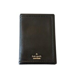 Kate Spade Black Pebbled Leather Passport Holder Preowned